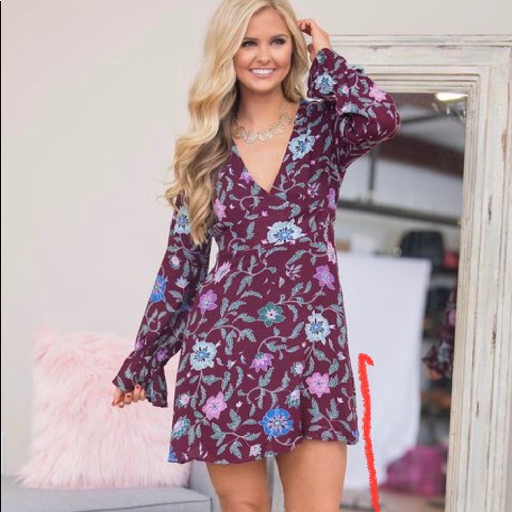 Pink lily “it started with a kiss”floral dress